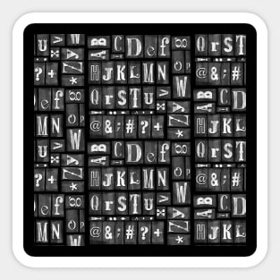 Print Block Alphabet in black and white Sticker